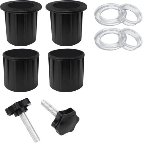 Kit de réparation de 8 pièces de rechange pour parasol de terrasse, avec anneau de trou de table, couvercle, capuchon, vis de base de support et capuchon de poteau, composants ABS de 3,8 (1/5)
