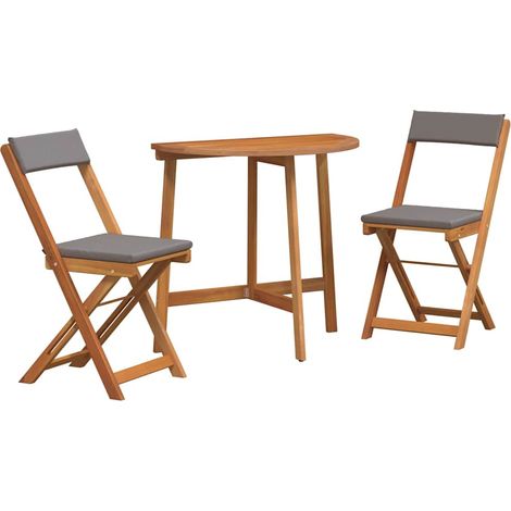 Ensemble bistrot 3 pcs，Salon de jardin Marron Bois d'acacia massif CFW50251 (1/5)