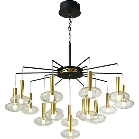 Italux Hasselt - Pendentif suspendu LED moderne noir, or, blanc chaud 3000K