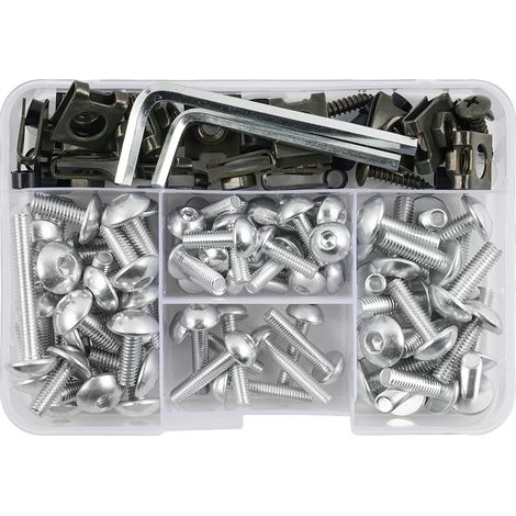 Kit de tornillos para carenado, aluminio duradero, fácil instalación, color plata. (1/2)