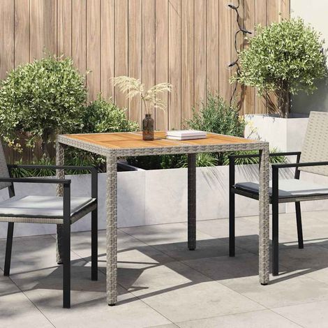 Mesa de Jardín Gris 90 x 90 x 75 cm ratán sintético
