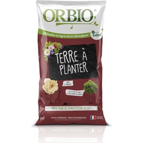Terre a planter - ORBIO - 30 L - Support de culture polyvalent - Enrichie pour plantations