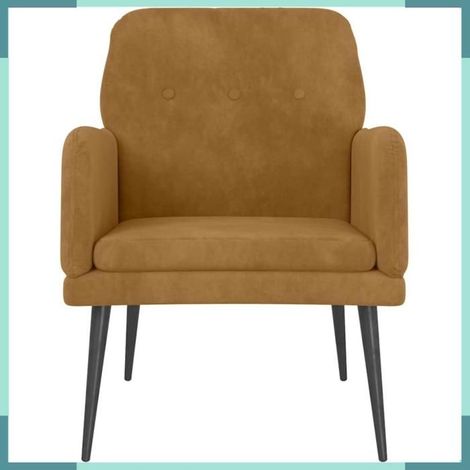 351411 Fauteuil Marron 62x79x79 cm Velours (1/5)