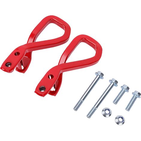 crochets de remorquage avant 84280203, anneau de remorque en acier robuste rouge pour pare-chocs inférieur avant, avec boulons et écrous (1/5)