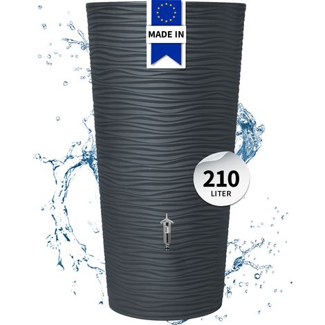 GARANTIA NATURA 2in1 Regentonne 210 Liter graphite grey inkl. Pflanzschale (1/5)
