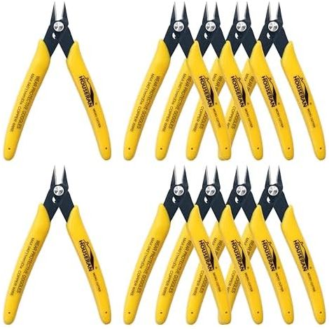 Lot de 10 micro-pinces coupantes affleurantes 12,7 cm avec ressort, pince coupante latérale, mini coupe-fil pour la fabrication bijoux, modèles en plastique, attaches zippées, appareils - (1/5)