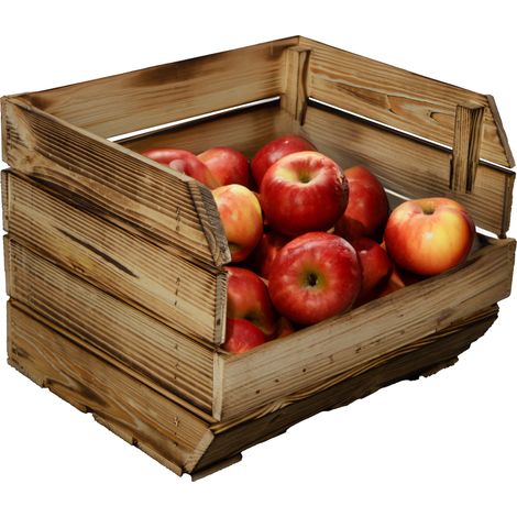 Küchenregal Olaf 40x33x30 cm in geflammt Gemüsekiste Obsthorde Gemüsekorb Obstschale Holzkiste Obstkiste (1/5)