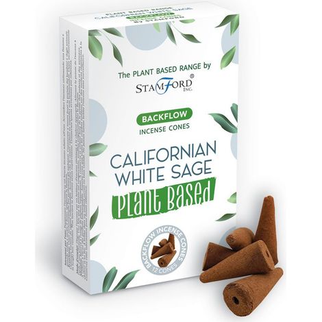 Cônes d'encens à reflux à base de plantes - Sauge blanche de Californie- Vendu par 1