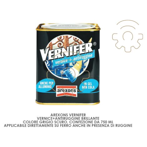 Peinture Vernifer + antirouille couleur vive gris foncA 750 ml application directe peinture antirouille antirouille A mail