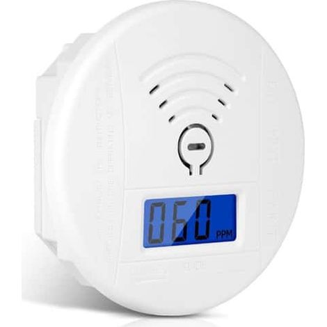 Détecteur de CO intelligent avec écran LCD, conforme à la norme EN 50291, bouton test et voyant LED, monoxyde de carbone alarme, mini 1 pièce.