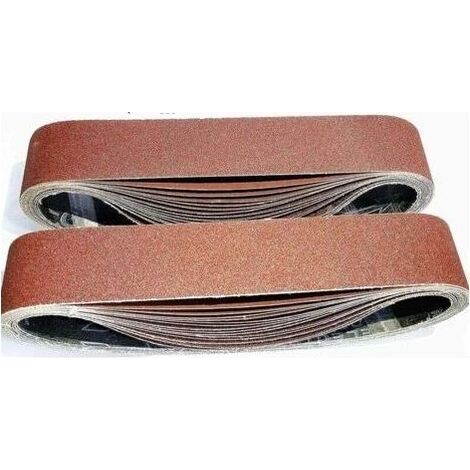 Bande Abrasive,50 x 686 mm, Bandes Abrasives Mixte (3x grains 120/150/180/240/320) pour Ponceuses à Bande(15 pièces )-Muntra (1/4)