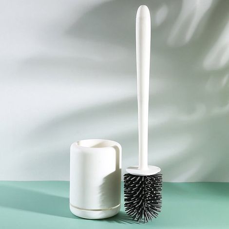 Silikon Toilettenbürste, Silikon Toilettenbürste mit schnelltrocknendem Halter Set, Wand und Stand Toilettenbürste für Badezimmer (Gemüse) (1/5)