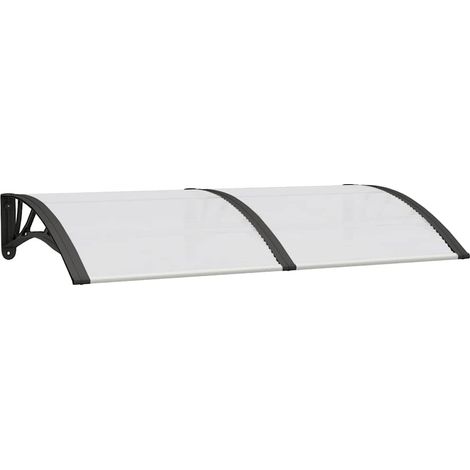 vidaXL Door Canopy Black and Transparent 150x75 cm Polycarbonate