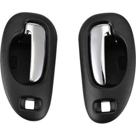 Poignées de porte intérieures chromées noires avant gauche et droite (paire) pour Chrysler 5102847AA 5102849AA