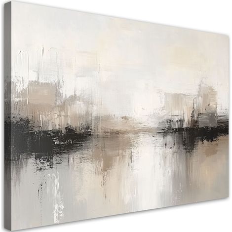 Tableau déco Abstraction moderne gris beige 100x70 (1/5)