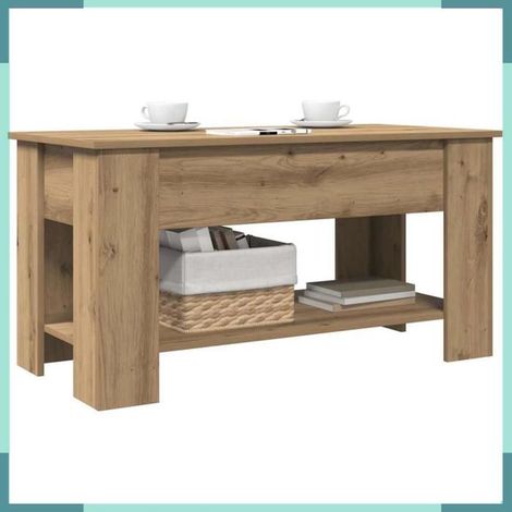 Table basse - 856927 - Chêne artisanal - Bois d'ingénierie - Dessus relevable (1/5)