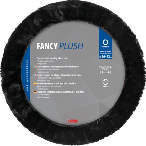 Fancy Plush, coprivolante elasticizzato in pelliccia sintetica - Ø 36-42 cm - Nero (1/3)