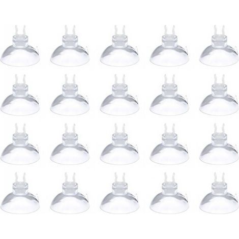 20 pièces Clips de Ventouse d'aquarium pour Tube d'air d'aquarium de 4 à 6 mm, Suceur de Tuyau d'air d'aquarium, Tube de Compagnie aérienne, Pince de Support de Tuyau d'air Transparent (1/4)
