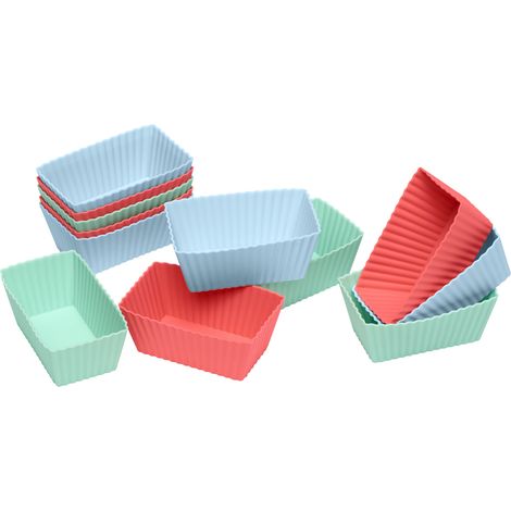12 moldes flexibles para brownies Lurch Flexiform, 8 x 4,5 x 3 cm, colores pastel surtidos.