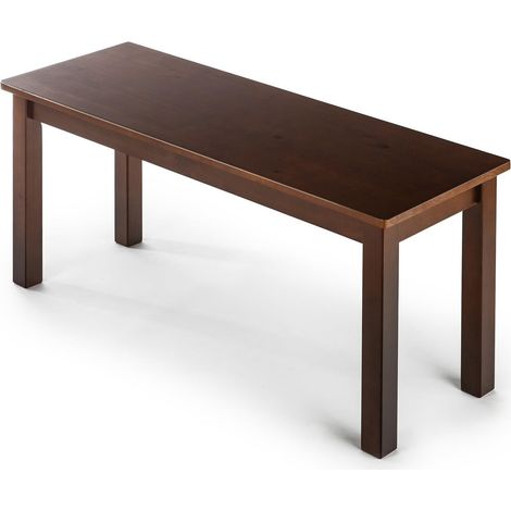 100 cm Wood Bench Espresso Solid Wood Dining Bench Easy Assembly (1/5)