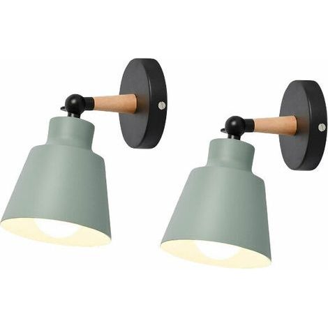 royaluxe - vert Lot de 2 Moderne Applique Murale Industrielle en Métal Luminaires E27 Edison Loft Lampe pour Café Bar Couloir Salle à Manger Salon Chambre (1/5)