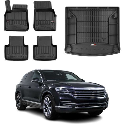 OMAC Kit Tapis de Sol et Coffre Compatible avec VW Touareg 2017-2022 TPE Noir (1/5)