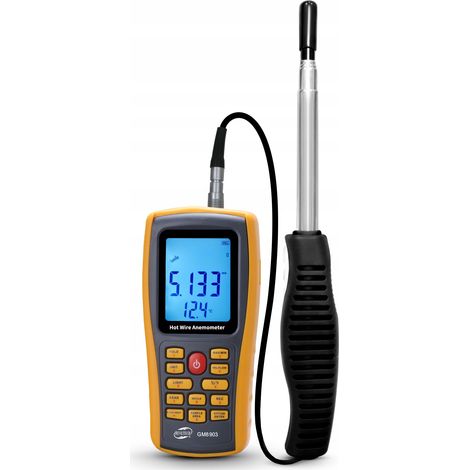 Anémomètre thermique – Mesure de vitesse jusqu'à 30 m/s – Sonde extensible 30 cm à 1 m – Connectivité USB pour analyse des données