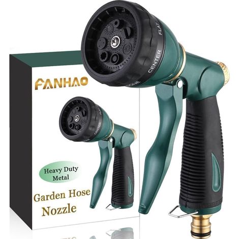 Heavy Duty 100% Metal Water Gun with 7 Spray Modes, Zinc Alloy High Pressure Sprayer for Watering Plants, Car Washing and Pets (1/5)