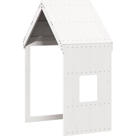 Toit de lit pour enfants blanc 60x89x134,5cm bois de pin massif (1/5)