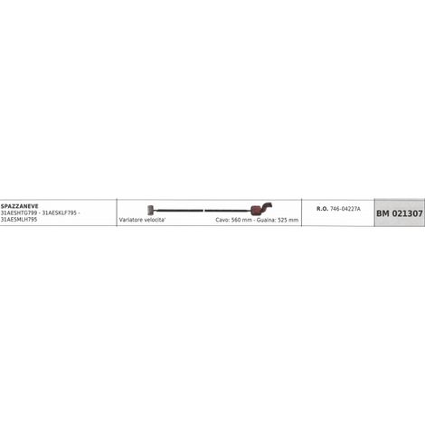 Cavo variatore velocità MTD spazzaneve 31AESHTG799 cavo 560 mm guaina 525 mm
