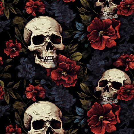 Tela Oxford decorativa para exteriores - Motivo de calavera I DX4826 (1/5)