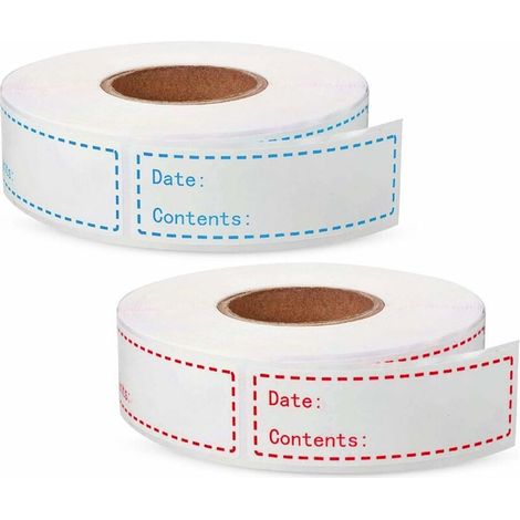 Etiquettes congelation, etiquette bocaux, 400 pièces etiquette confiture, etiquettes autocollantes, pour bouteille, pot Mason, pot de stockage, pot alimentaire, emballage cadeau (75 x 25mm) (1/5)