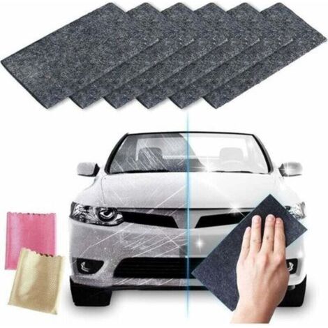 CHOYCLIT Nano Sparkle Cloth,Nanosparkle Anti Rayure,Rayure Voiture Réparer Tissu, Efface Rayures Chiffon Voiture,Polish Entretien Polissage l’Entretien,6pcs