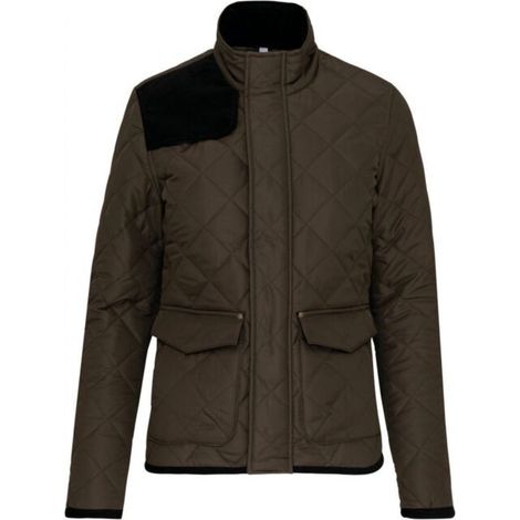Veste d'équitation matelassée pour homme, couleur vert et noir, taille S