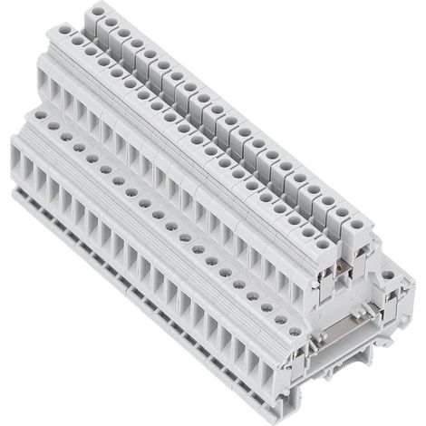 Lot de 100 borniers à montage sur rail DIN, double rangée, en cuivre, 500 V, 32 A, UKK-5 (1/5)