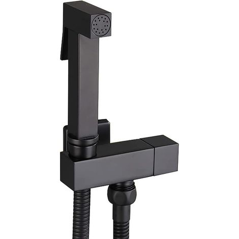 Pulvérisateur de Bidet, Noir Kit Douchette WC en Laiton Pulvérisateur de Bidet à Main Mural Pulvérisateur de Toilette pour Bidet pour l'hygiène Personnelle, le Nettoyage des Toilettes (1/4)