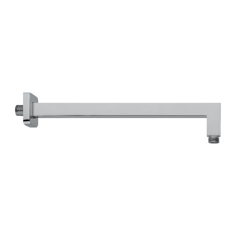 Braccio doccia quadrato minimale in ottone 300 mm attacchi 1/2"M braccio 25x25 mm con rosone 58x58 mm (1/2)