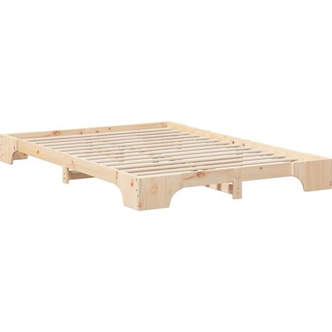 Lit double,Lit adulte,Cadre de lit surélevé avec stockage Marron 140 x 210 cm bois CFW3791936 (1/5)