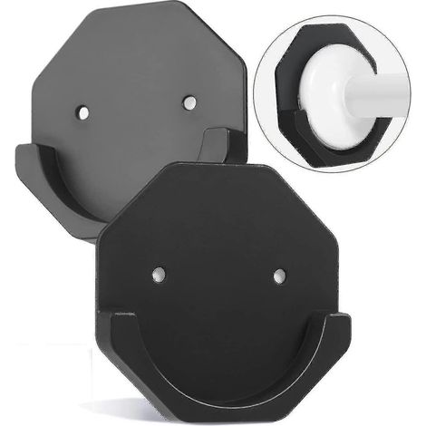 Support de tringle à rideau de douche (lot de 2), support mural adhésif pour tringle de douche (1/5)