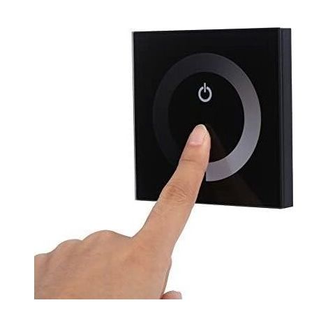 DC 12-24V LED Touch Wall Controller Panel with Brightness Change Dimmer for Adjusting Lights (Color: Black) (1/5)