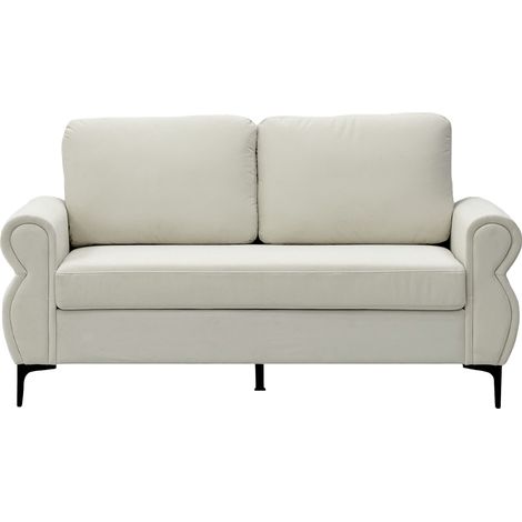 CHICFURN Divano 2 posti 173,5x81x92 cm in tessuto crema con fodere sfoderabili, seduta ergonomica (1/5)