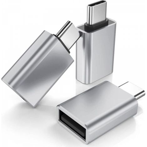 Argent - Adaptateur USB C mâle vers USB 3.0 fem 3 Pack,Thunderbolt 3 Type C OTG Key Converter pour MacBook Pro 2022,iPad Mini 6 Air 4 5ème génération,Surface Go,Microsoft Galaxy S23 23 S21 S22 Plus Ul (1/5)
