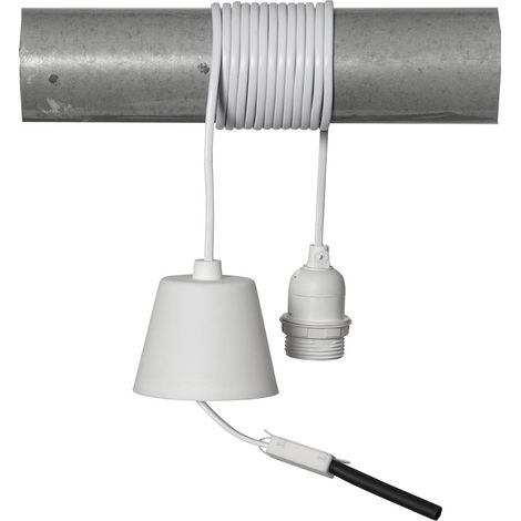 Lampenfassung E27 ,Basic mit Kabel und Baldachin, weiß, 350cm (1/2)