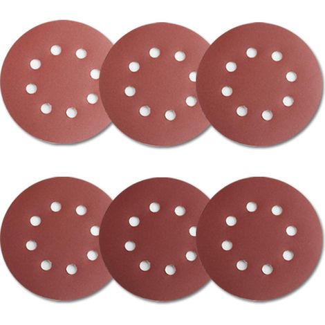 Schleifpapier 125mm Klett 90 Stück 8 Löcher 40 80 120 40-240 Körnung (1/5)