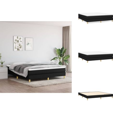 Boxspringbett mit Matratze Schwarz 160x200 cm Stoff - Boxspringbett - Doppelbett - Schlafzimmermöbel - Bettgestell - Matratze (1/5)