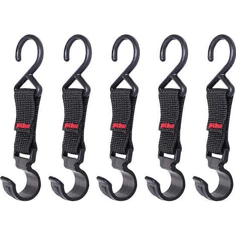 Lot de 5 crochets de rangement pour le camping, accessoires de camping.-12X1.9X1.9CM-Black (1/4)