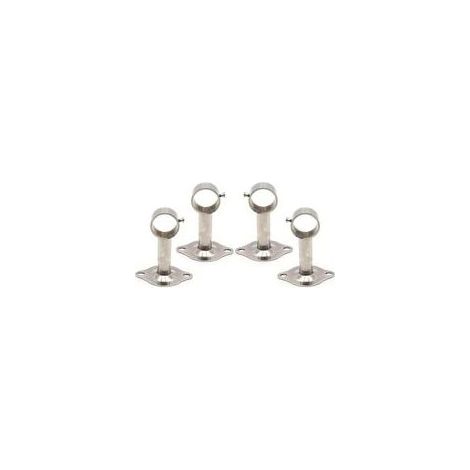 Support Murale Pour Tringle À Rideaux - Acier Revêtu Poudre Époxy - Fixation Murale Ou Plafond - Charge 8 Kg - Diamètre Max 28 Mm - Lot De 4 (1/5)