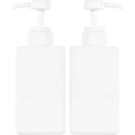 Lot de 2 Bouteilles Distributeurs en Plastique Petg 450ml Rechargeables et Réutilisables pour Savonnette Liquide et Lotion, Camping et Usage Domestique (1/5)