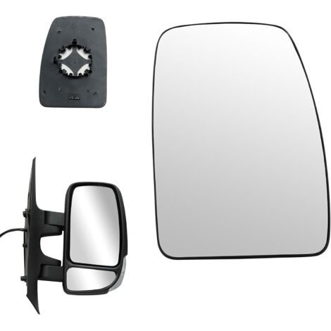 Verre de rétroviseur droit chauffant pour Renault Master 3 – Opel Movano B – Nissan NV400 2010-2016 – Vision élargie, courbure convexe (1/5)