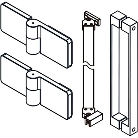Composants de porte d'alcôve TRINITY, or mat, droite